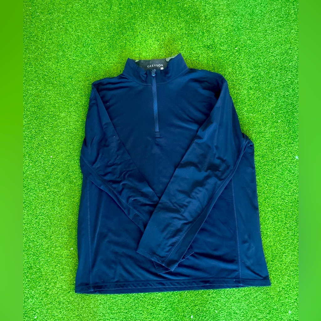 Greyson Men's Blue Zip Up Sweater